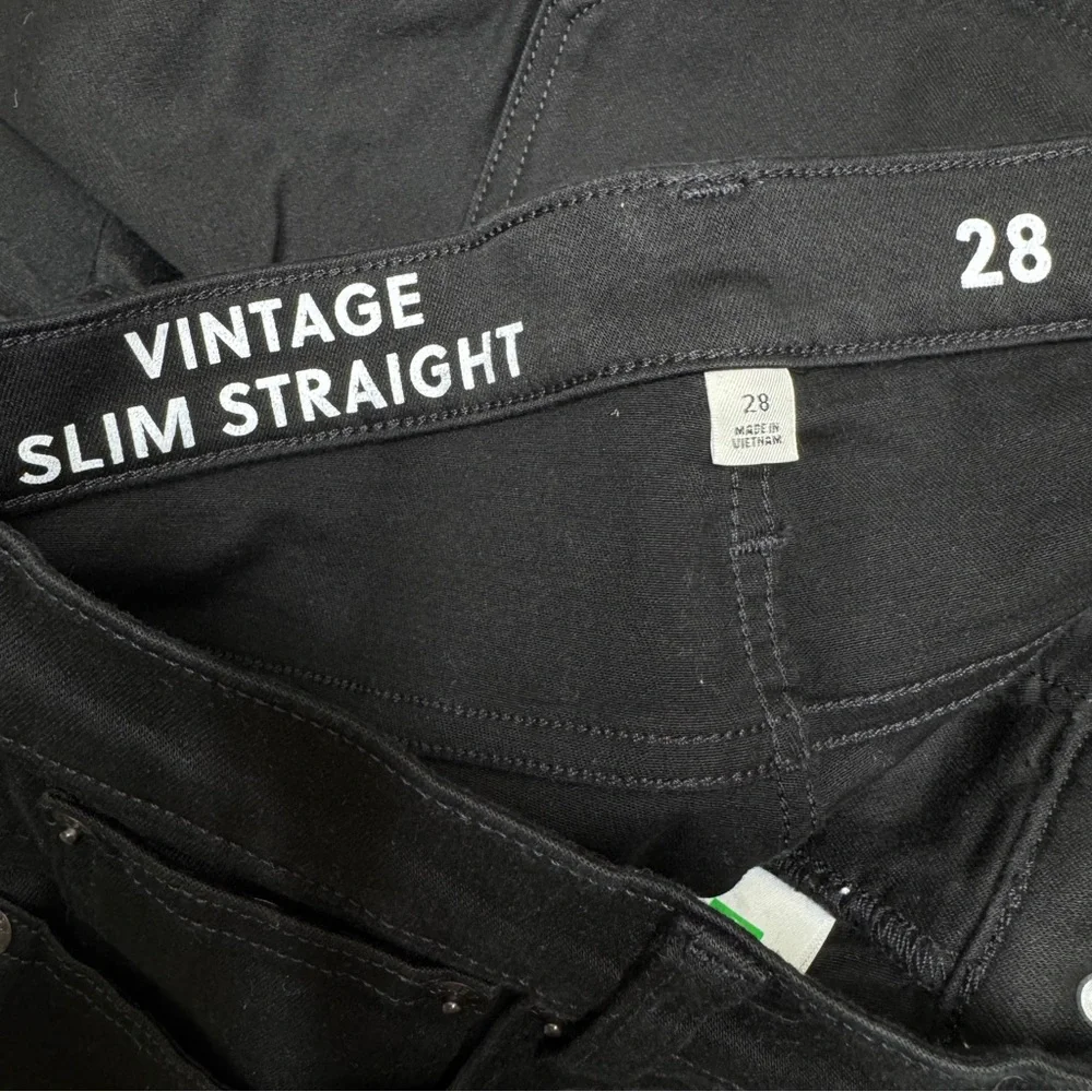{J. Crew} "Vintage Slim Straight" True Black Mid Rise Stretch Denim Jeans - Picture 4 of 7